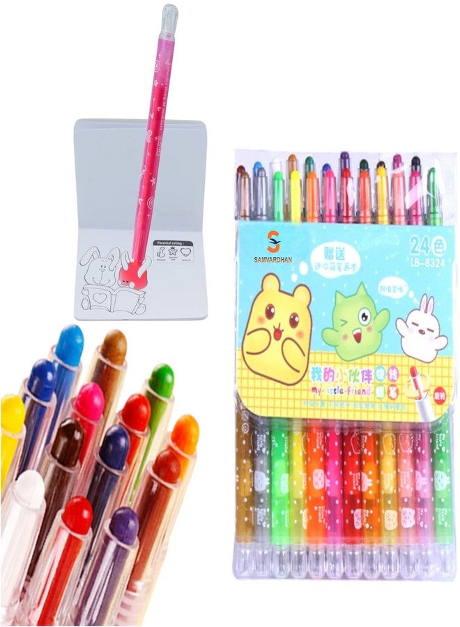SAMVARDHAN Coloring Kit Twistable Shades Rolling-Crayon Set For Kids, Coloring Kit Crayons Pen For Drawing/School Kids/Boys/Girls/Birthday Gifts, Ink Multicolor (24) - Image 1